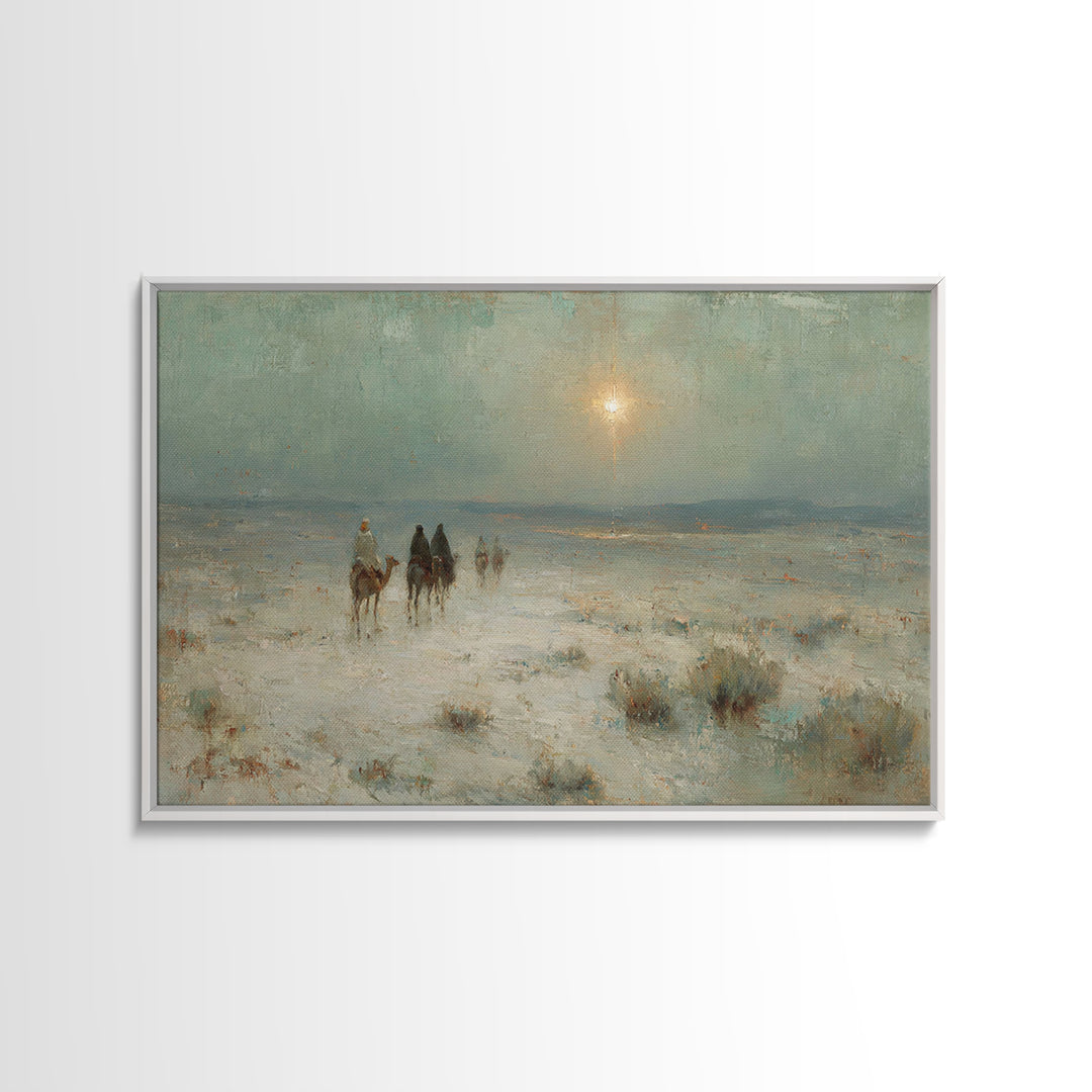 Night Of Wonder – Framed Canvas Print – Christian Art Canvas – Christmas Wall Art – Jesus Painting – Christian Christmas Decor – Christian