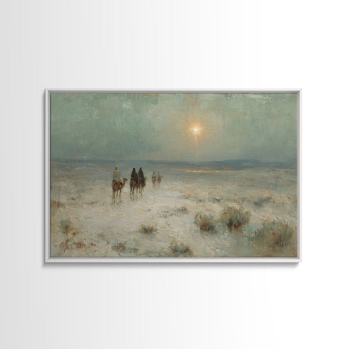 Night Of Wonder – Framed Canvas Print – Christian Art Canvas – Christmas Wall Art – Jesus Painting – Christian Christmas Decor – Christian