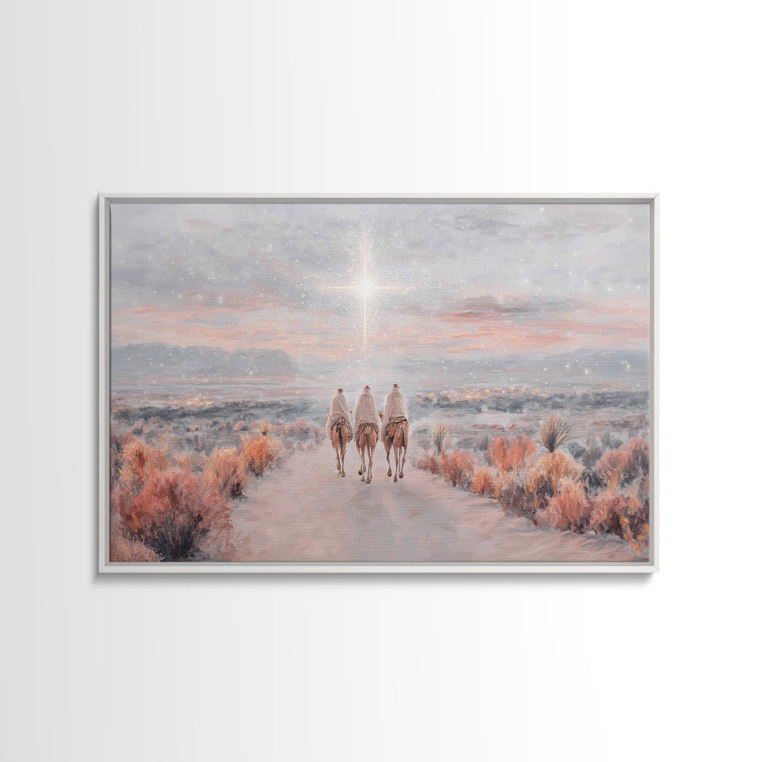 Bethlehem Road | Framed Canvas Print | Christian Art Canvas | Christmas Wall Art | Christian Christmas Art | Christian Art Work | Jesus Pai