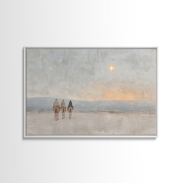 Dawn Star Path | Framed Canvas Print | Christian Art Work | Christmas Art | Christian Art Canvas | Christian Christmas Decor | Jesus Painti