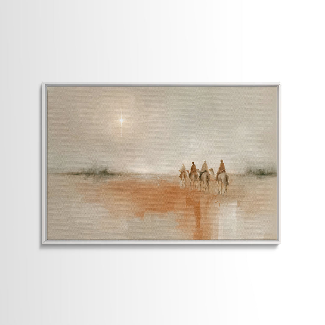 Desert Light – Framed Canvas Print – Christian Art – Christian Art Canvas – Christmas Art – Jesus Painting – Christian Christmas Art