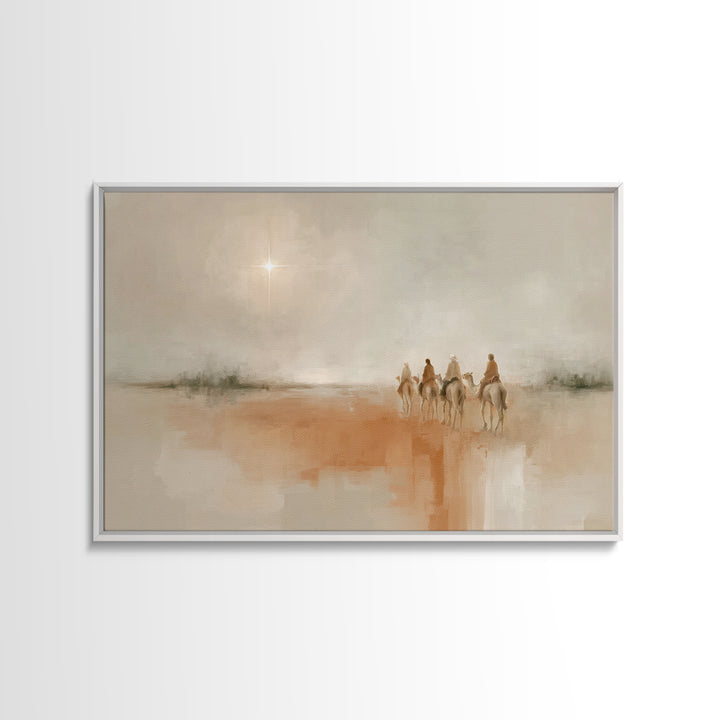 Desert Light – Framed Canvas Print – Christian Art – Christian Art Canvas – Christmas Art – Jesus Painting – Christian Christmas Art
