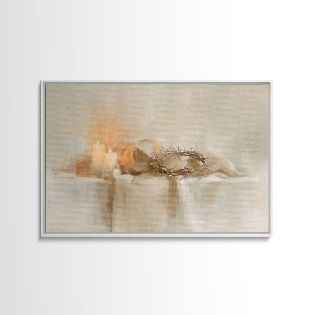 Silent Redemption | Framed Canvas Print | Christian Art Canvas | Christian Wall Art | Christian Painting | Christian Christmas Art | Christ