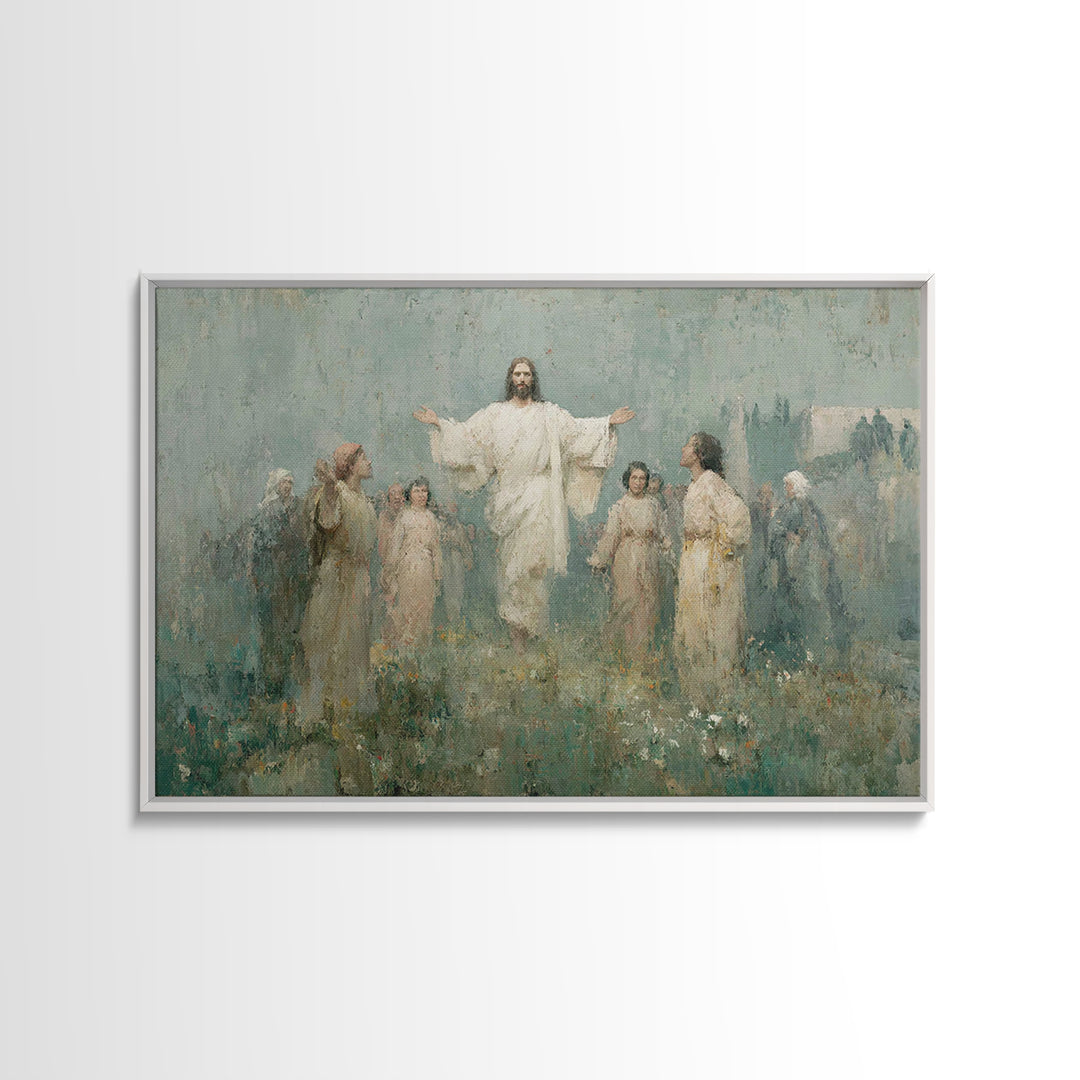 Risen Glory – Framed Canvas Print – Christian Wall Art – Jesus Painting – Christian Art Canvas – Christmas Art – Christian Decor