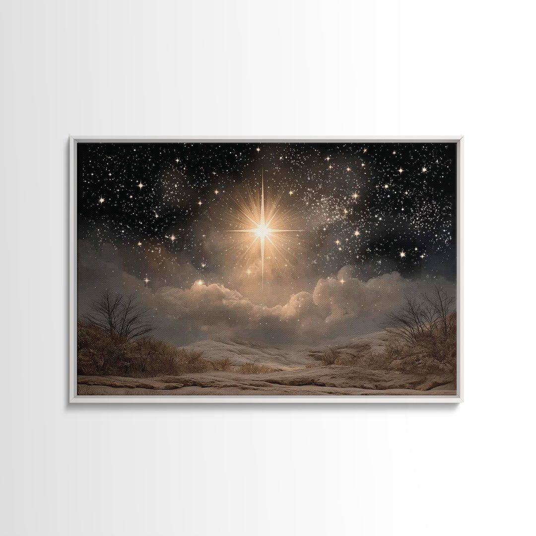 Star Of Wonder, Framed Canvas Print, Christian Art Canvas, Christmas Art, Christian Wall Art, Christian Christmas Decor, Christian Gift Ide