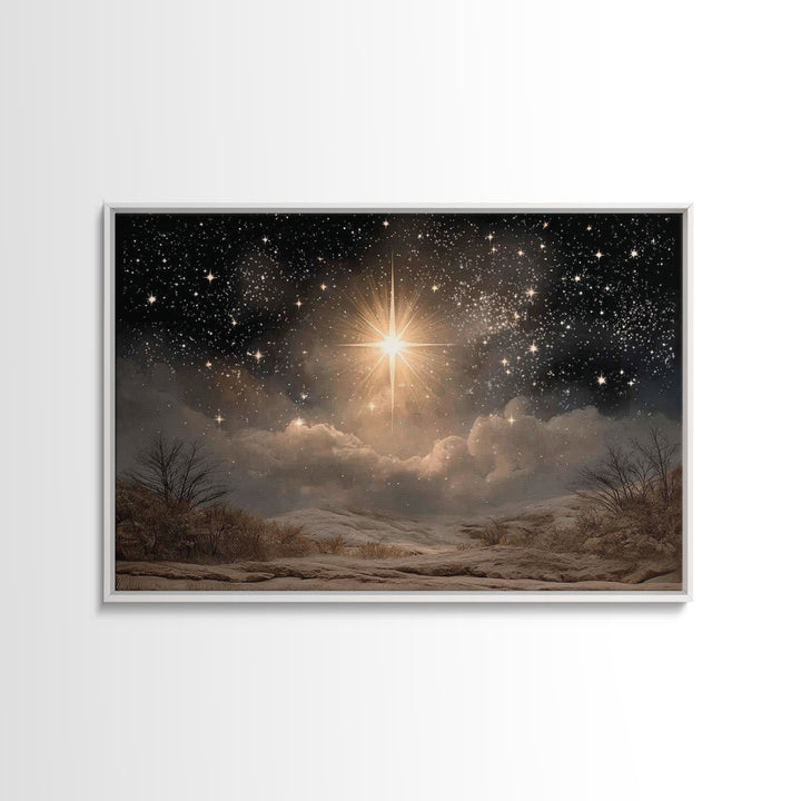 Star Of Wonder, Framed Canvas Print, Christian Art Canvas, Christmas Art, Christian Wall Art, Christian Christmas Decor, Christian Gift Ide