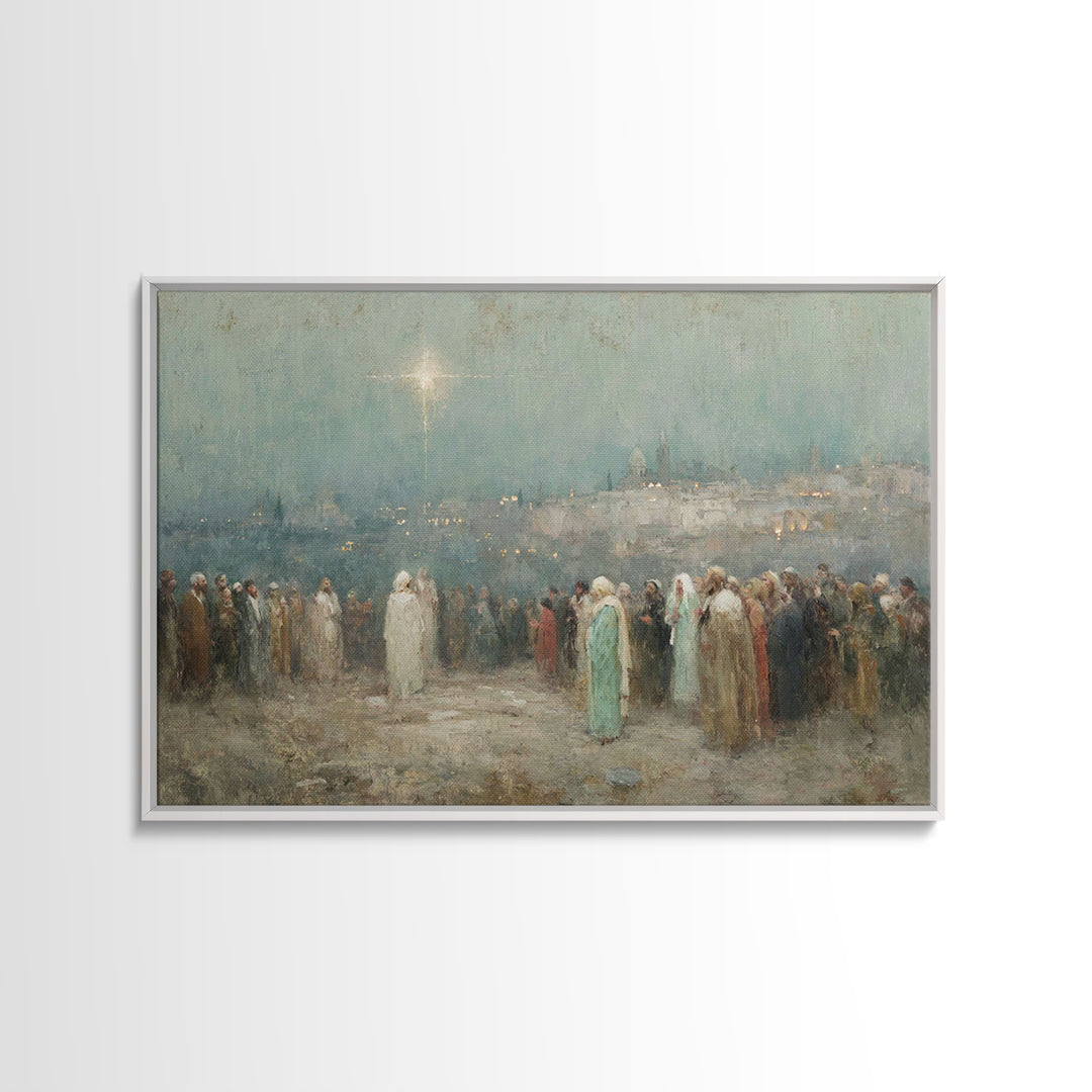 Bethlehem Promise – Framed Canvas Print – Christian Wall Art – Christmas Art – Christian Art Canvas – Christian Christmas Decorations – Jes