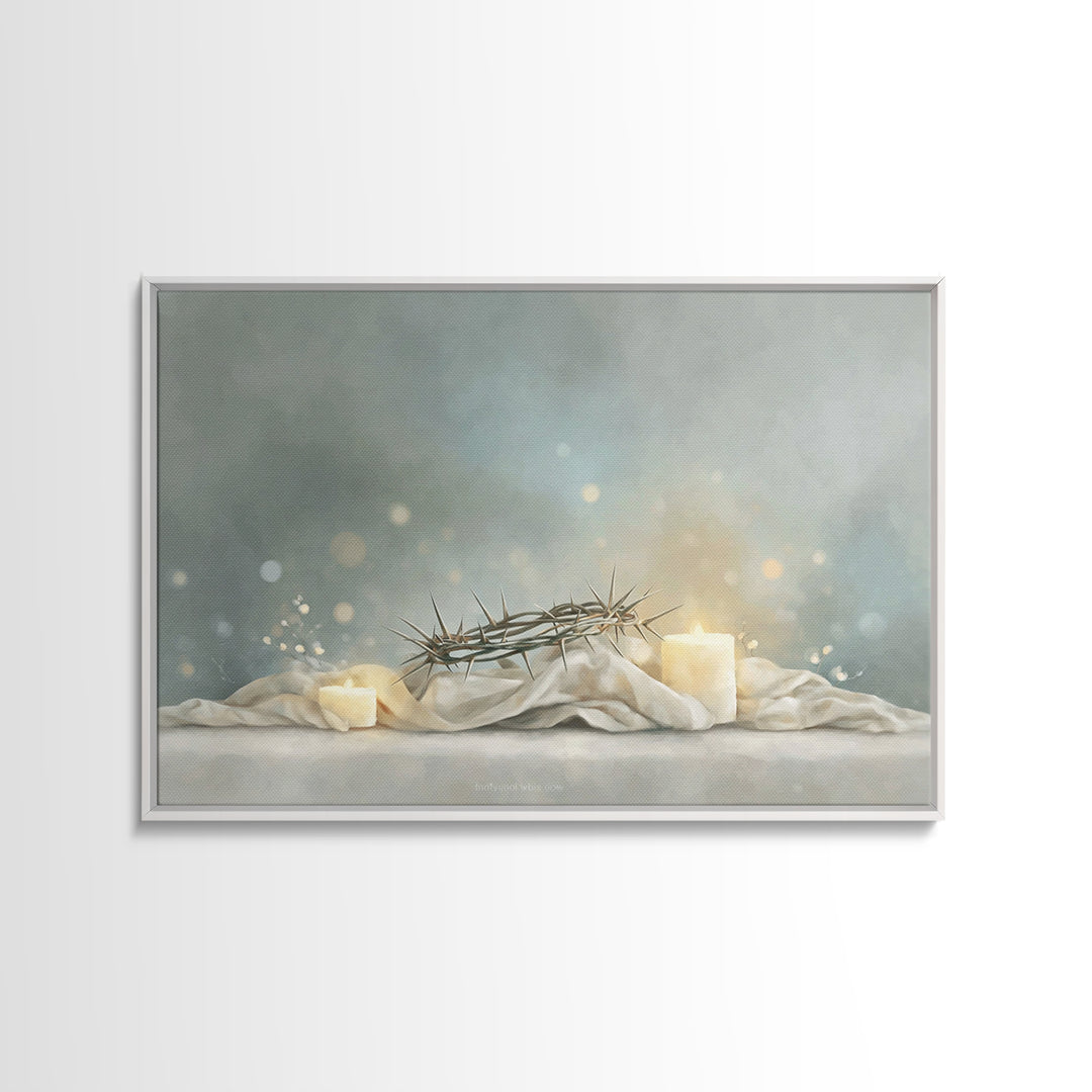 Light Of Hope, Framed Canvas Print, Christian Art Print, Christian Wall Art, Jesus Painting, Christmas Art, Christian Gift Ideas