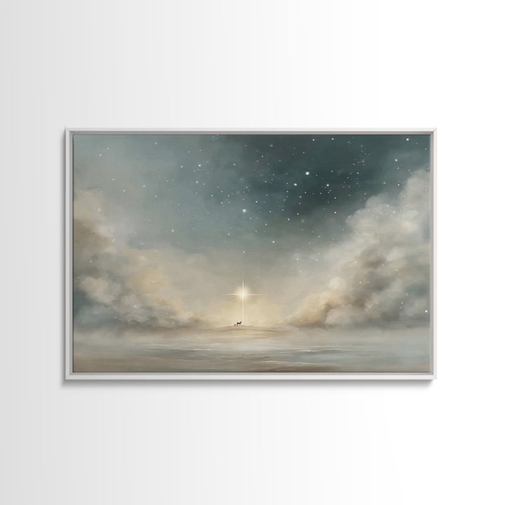 Sacred Journey – Framed Canvas Print – Christian Art Canvas – Christian Wall Art – Christmas Art – Christian Christmas Decor – Jesus Painti