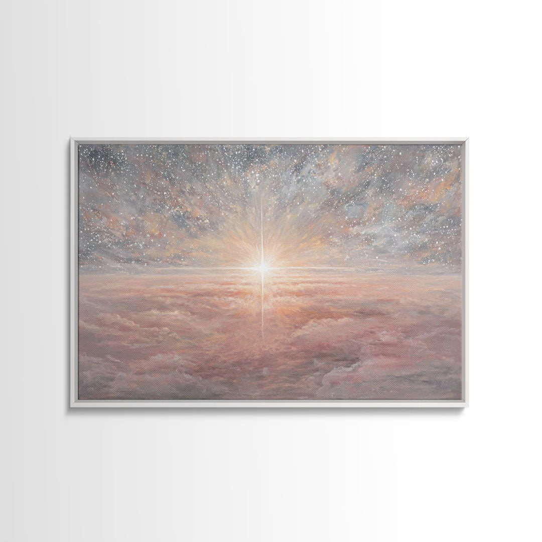 Heaven’s Promise – Framed Canvas Print – Christian Wall Art – Christmas Art – Christian Art Canvas – Christian Christmas Decor – Christian