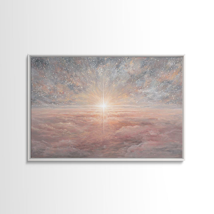 Heaven’s Promise – Framed Canvas Print – Christian Wall Art – Christmas Art – Christian Art Canvas – Christian Christmas Decor – Christian