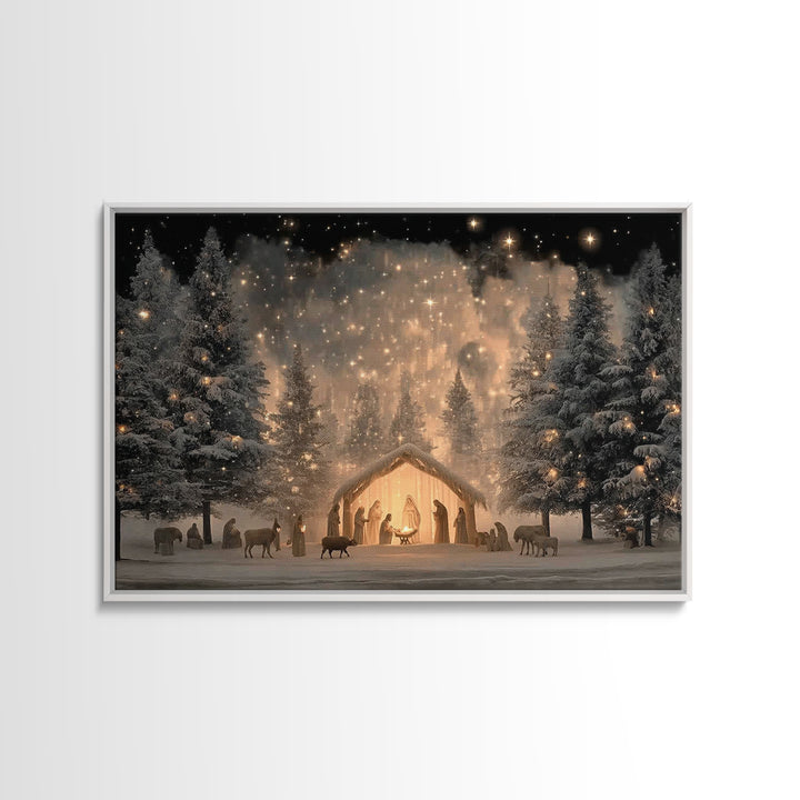Silent Wonder – Framed Canvas Print – Christian Wall Art – Christian Gift – Jesus Painting – Christmas Art – Christian Art Canvas