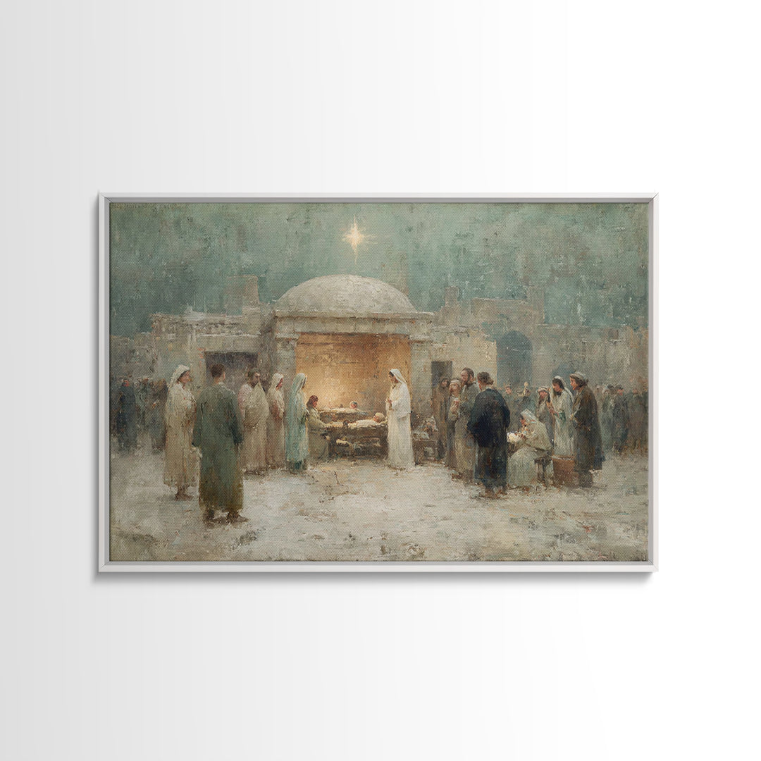 Sacred Star – Framed Canvas Print – Christmas Art – Christian Art Canvas – Christian Gift – Christian Wall Art – Jesus Painting