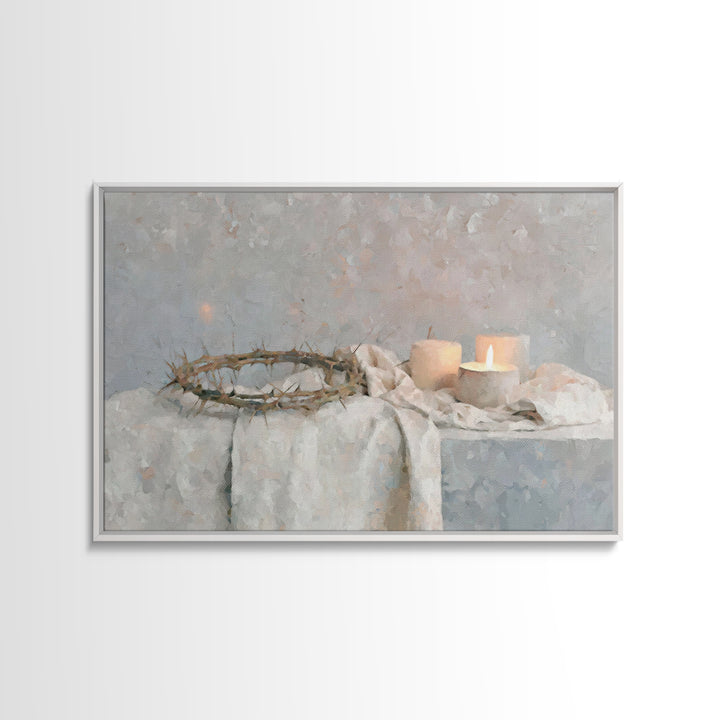 Quiet Reverence | Framed Canvas Print | Christian Wall Art | Christian Art Print | Jesus Painting | Christmas Art | Christian Decor