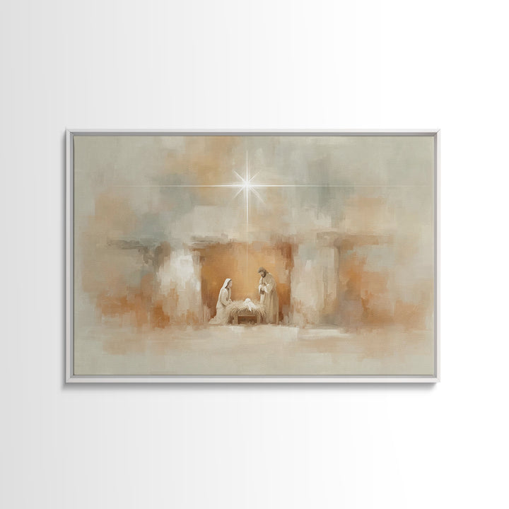 Humble Dawn – Framed Canvas Print – Jesus Painting – Christian Gift – Christian Wall Art – Christmas Art – Christian Art Canvas