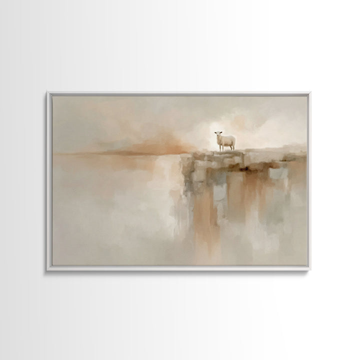 Lost Lamb Hope – Framed Canvas Print – Christian Wall Art – Christian Art Canvas – Minimalist Christian Art – Subtle Christian Art – Christ