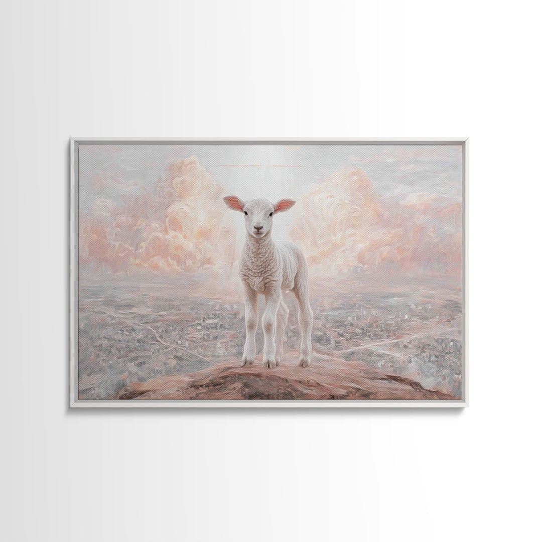 Shepherd’s Cliff – Framed Canvas Print – Christian Wall Art – Christian Art Canvas – Vintage Christian Art – Moody Christian Art – Christia