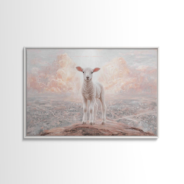 Shepherd’s Cliff – Framed Canvas Print – Christian Wall Art – Christian Art Canvas – Vintage Christian Art – Moody Christian Art – Christia