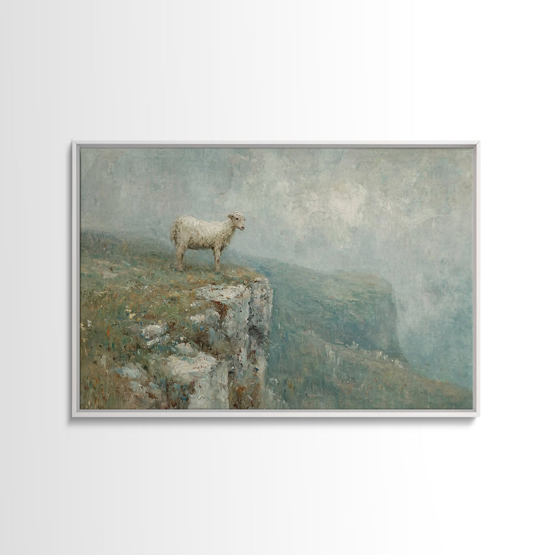 Lone Lamb Glory – Framed Canvas Print – Christian Wall Art – Christian Art Canvas – Abstract Christian Art – Subtle Christian Art – Christi