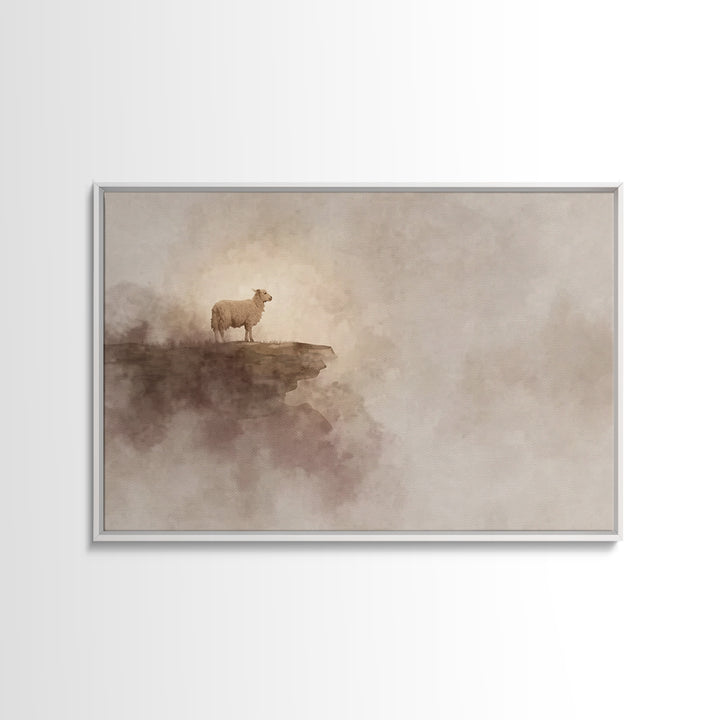 Lamb Of Peace – Framed Canvas Print – Christian Wall Art – Christian Art Canvas – White Christmas Art – Christian Christmas Art – Christian