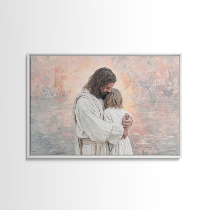 Eternal Embrace – Framed Canvas Print – Christian Wall Art – Jesus Art Print – Christian Art Canvas – Modern Christian Art – Christian Gift