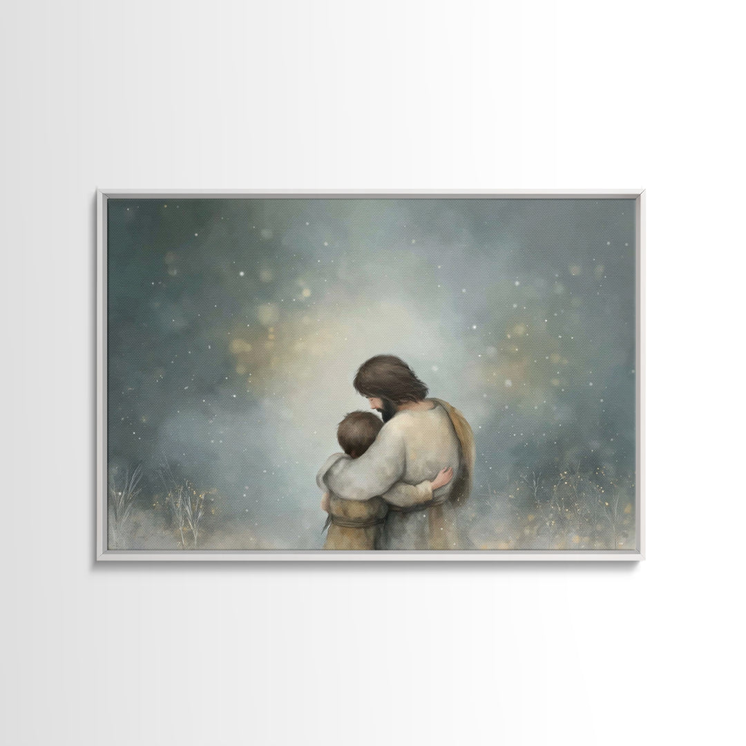 Heavenly Refuge – Framed Canvas Print – Christian Wall Art – Jesus Canvas Art – Christian Art Canvas – Moody Christian Art – Christian Pain