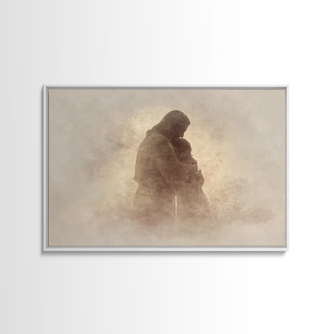 Sacred Shelter – Framed Canvas Print – Christian Wall Art – Christian Art Canvas – Abstract Christian Art – Moody Christian Art – Christian