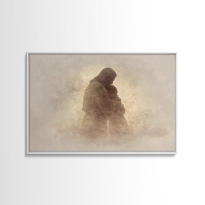 Sacred Shelter – Framed Canvas Print – Christian Wall Art – Christian Art Canvas – Abstract Christian Art – Moody Christian Art – Christian