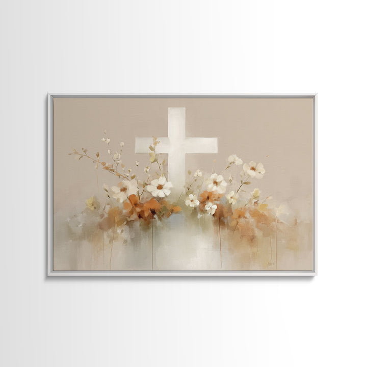 Blooming Grace – Framed Canvas Print – Christian Wall Art – Christian Art Canvas – Minimalist Christian Art – Christian Art Gift – Subtle C