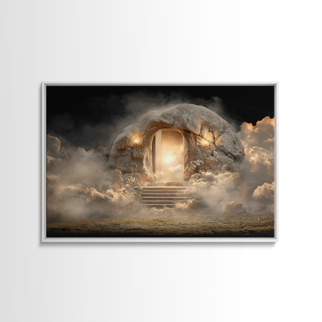 Risen Dawn | Framed Canvas Print | Christian Art Canvas | Jesus Painting Canvas | Christian Wall Art | Christian Christmas Art | Christian