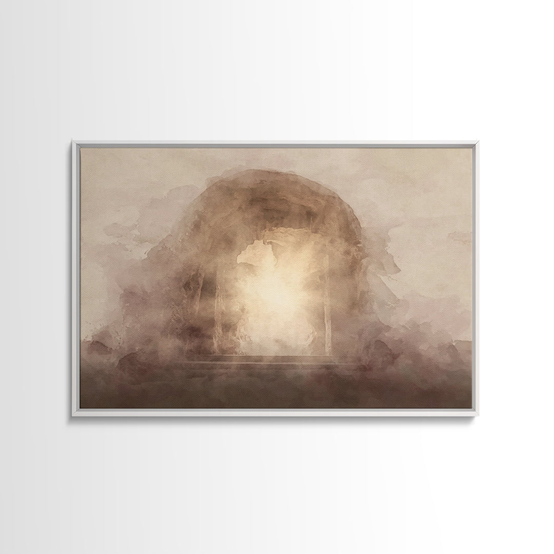 Glory In The Mist, Framed Canvas Print, Christian Wall Art, Christian Decor For Home, Modern Christian Art, Jesus Painting, Christmas Art P