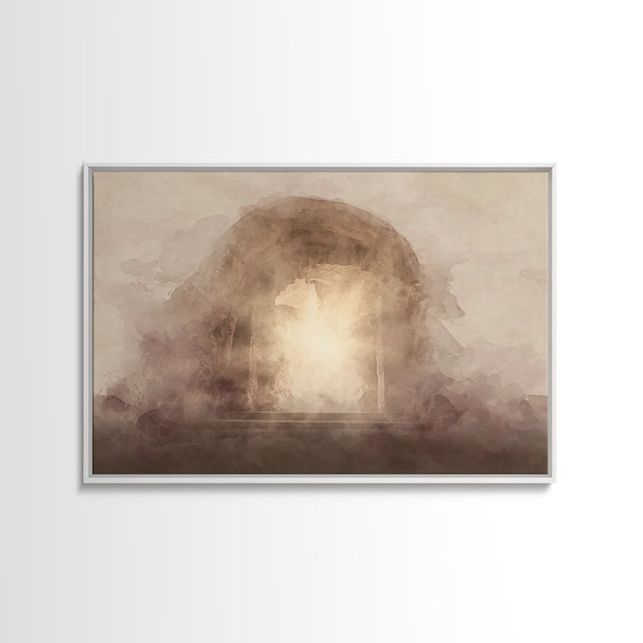 Glory In The Mist, Framed Canvas Print, Christian Wall Art, Christian Decor For Home, Modern Christian Art, Jesus Painting, Christmas Art P