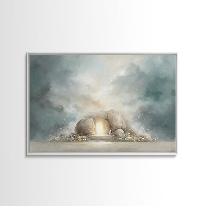 Tomb Of Hope – Framed Canvas Print – Christian Art Canvas – Christian Wall Art – Christian Christmas Decor – Jesus Christmas Art – Subtle C