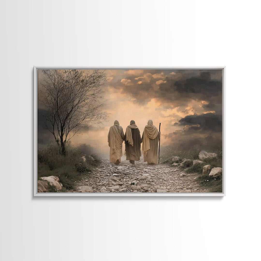 Dusty Path Grace, Framed Canvas Print, Christian Wall Art, Christian Art Print, Jesus Painting Canvas, Vintage Christian Art, Christmas Art