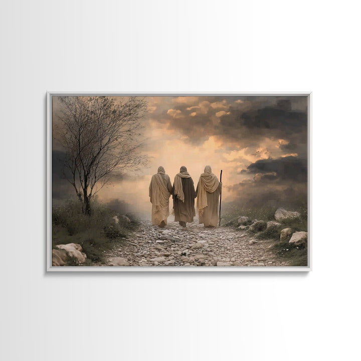 Dusty Path Grace, Framed Canvas Print, Christian Wall Art, Christian Art Print, Jesus Painting Canvas, Vintage Christian Art, Christmas Art