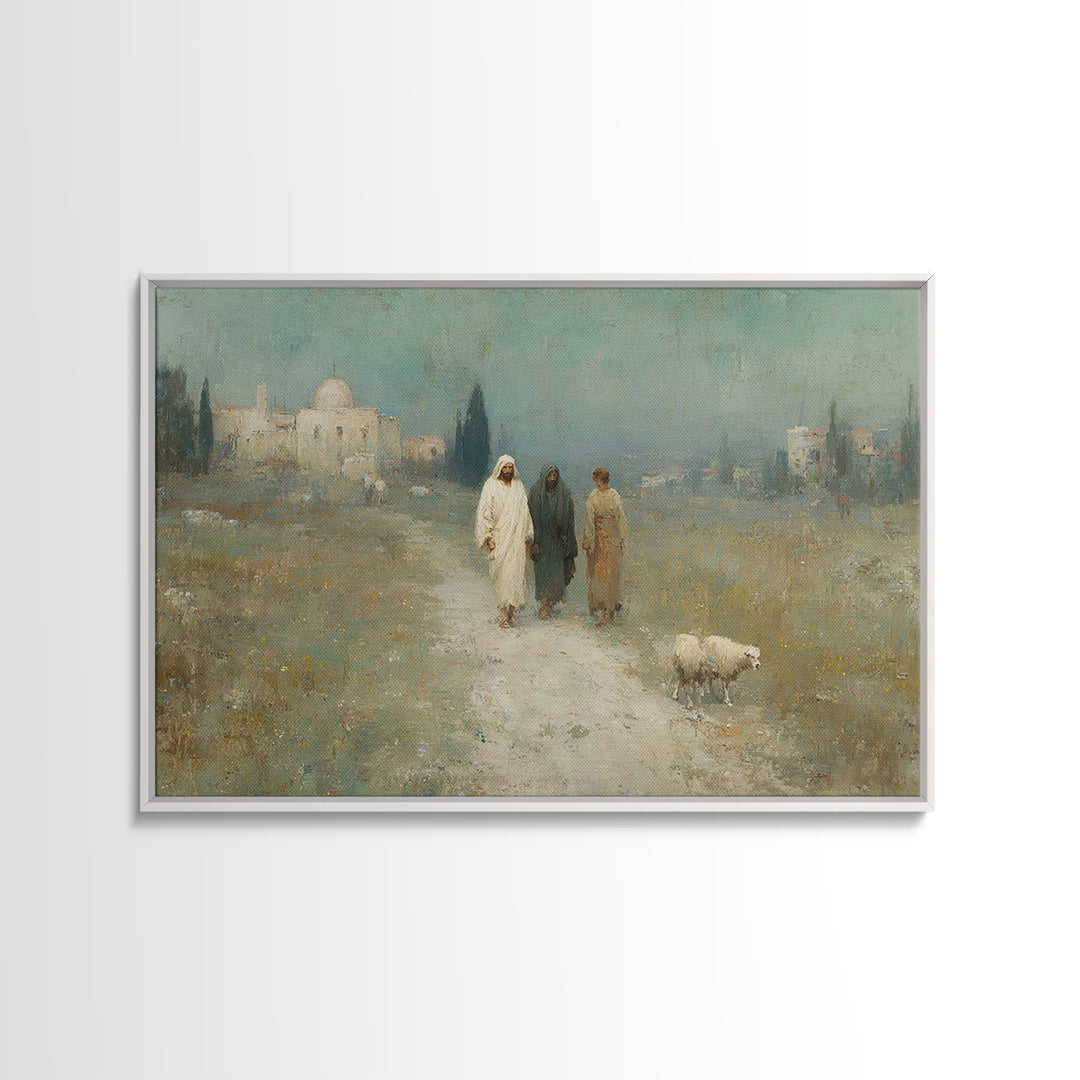 Sacred Pathway – Framed Canvas Print – Christian Art – Christian Wall Art – Jesus Painting – Modern Christian Art – Christian Christmas Dec