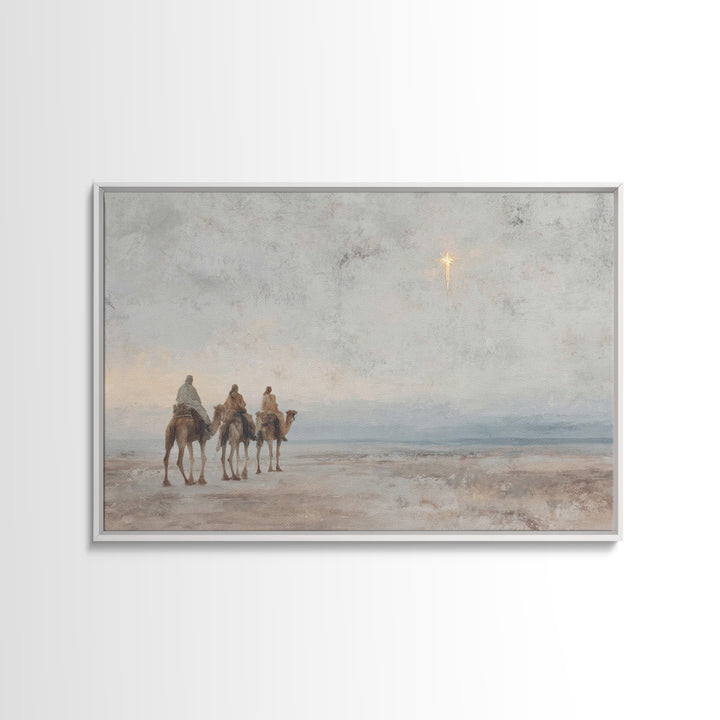 Desert Star Quest – Framed Canvas Print – Christian Christmas Art – Christian Art Canvas – Christmas Wall Art – Unique Christian Art – Jesu