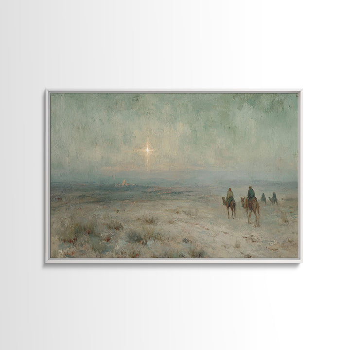 Guiding Star Journey – Framed Canvas Print – Christian Wall Art – Christian Art Canvas – Christmas Art – Jesus Painting – Christian Christm