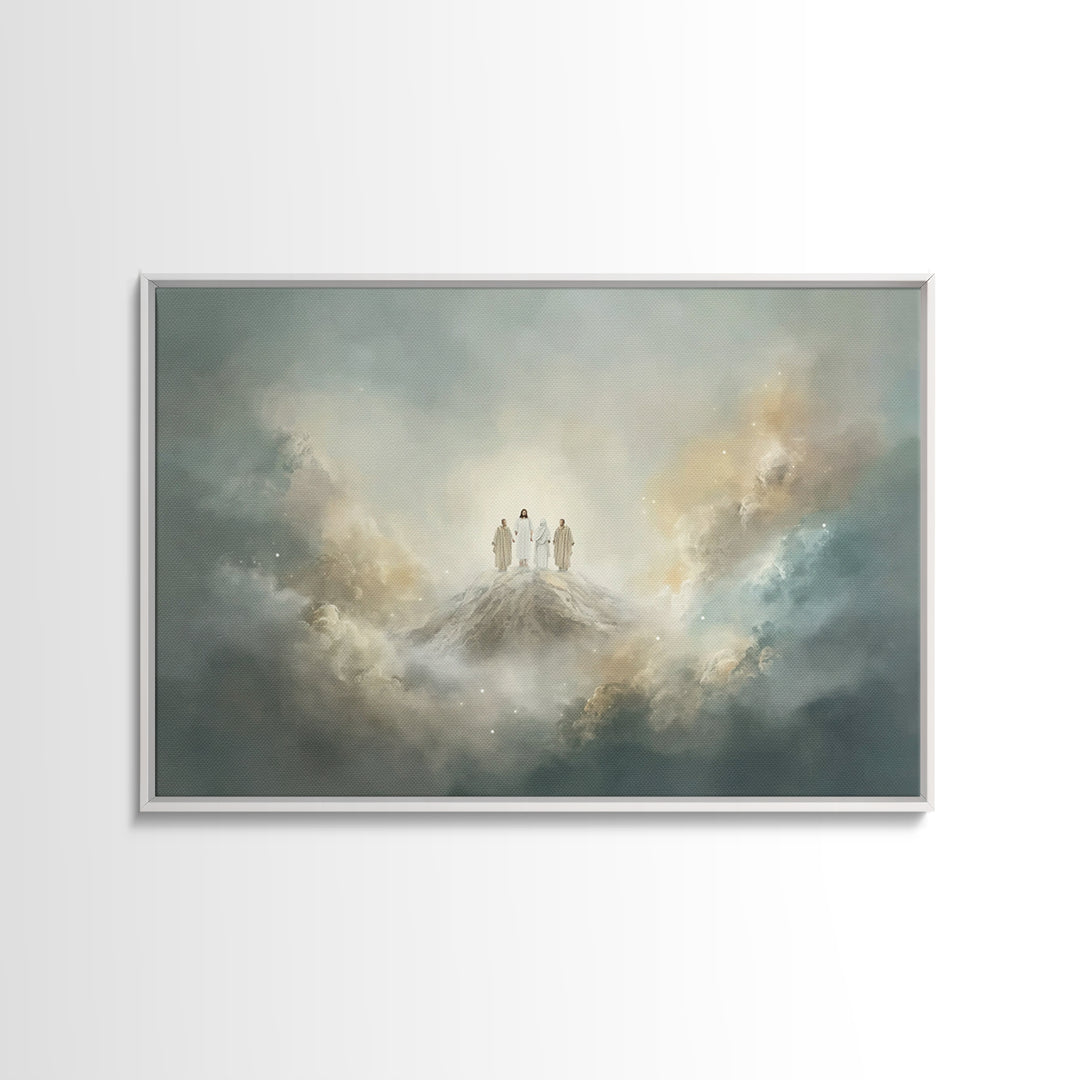 Mountaintop Glory – Framed Canvas Print – Christian Christmas Art – Christian Art Canvas – Christian Wall Art – Jesus Painting – Modern Chr