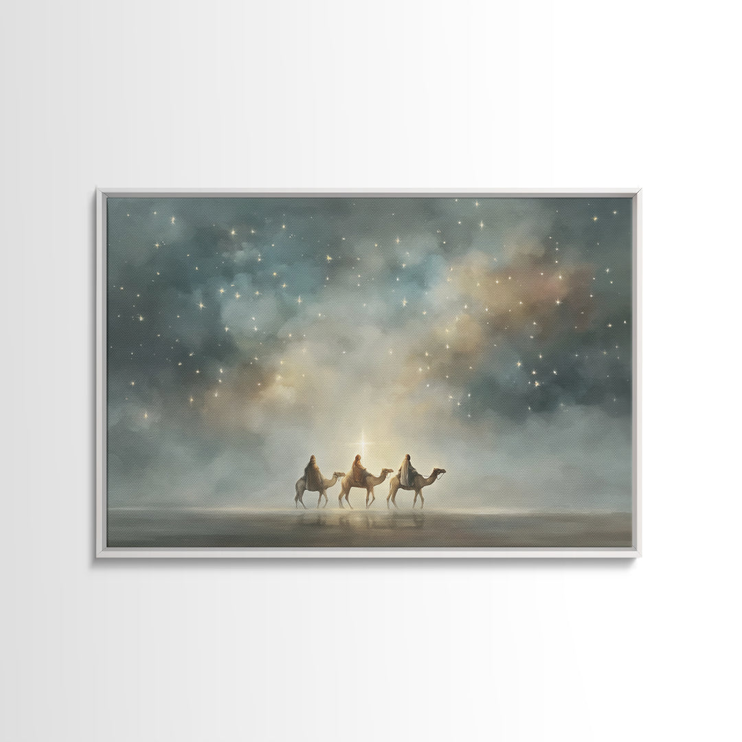 Heavenly Light Path, Framed Canvas Print, Christian Wall Art, Christian Christmas Art, Christmas Canvas Wall Art, Christian Art Canvas, Chr