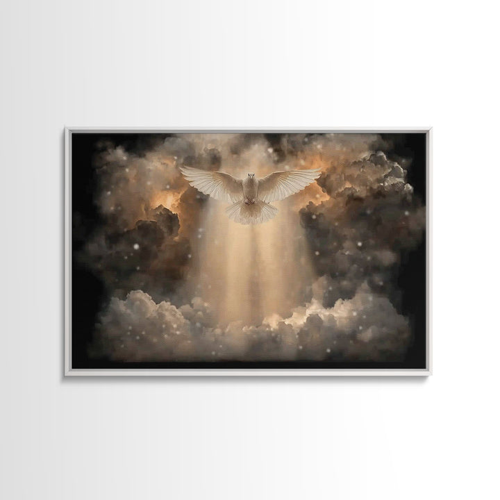 Heavenly Descent – Framed Canvas Print – Christian Wall Art – Christian Art Canvas – Christian Christmas Art – Jesus Painting