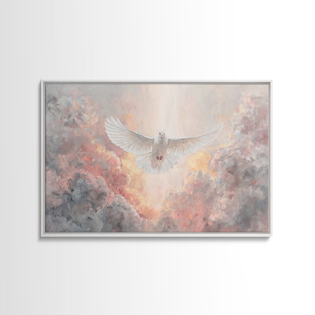 Dove Of Peace | Framed Canvas Print | Christian Art Canvas | Christian Wall Art | Christmas Art | Christian Christmas Art | Christian Decor