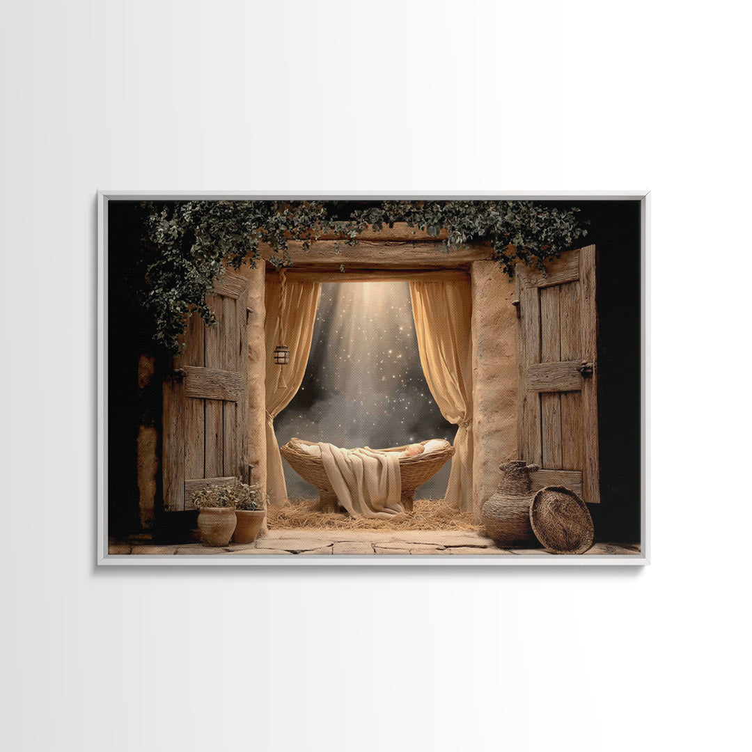 Radiant Messiah | Framed Canvas Print | Christian Christmas Art | Christian Wall Art | Jesus Painting | Christian Art Canvas