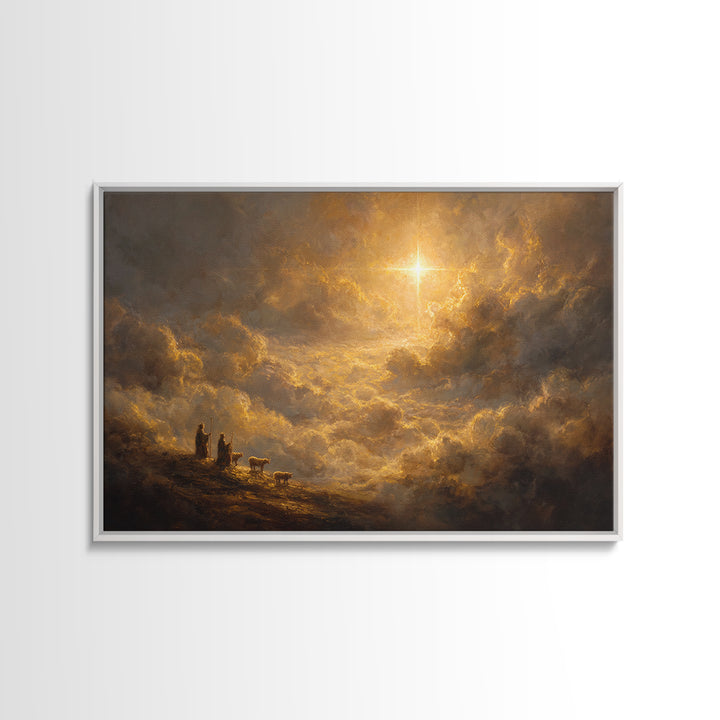 Dawn Star, Framed Canvas Print, Christmas Wall Art, Christian Christmas Art, Christian Art Canvas, Framed Christmas Art