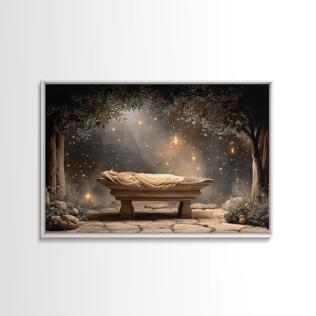 Starborn Peace – Framed Canvas Print – Christian Art Canvas – Christmas Wall Art – Christian Christmas – Jesus Christmas Art – Christian De