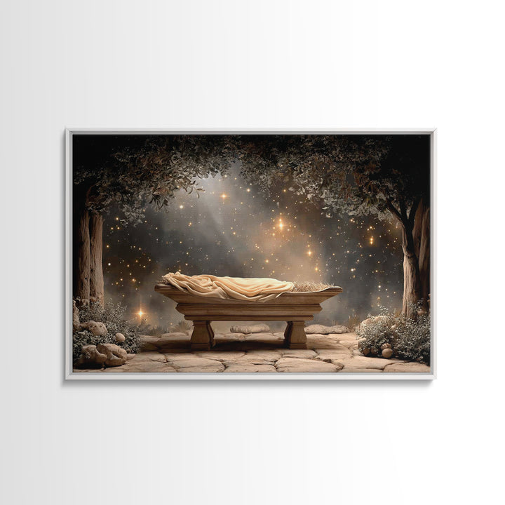 Starborn Peace – Framed Canvas Print – Christian Art Canvas – Christmas Wall Art – Christian Christmas – Jesus Christmas Art – Christian De