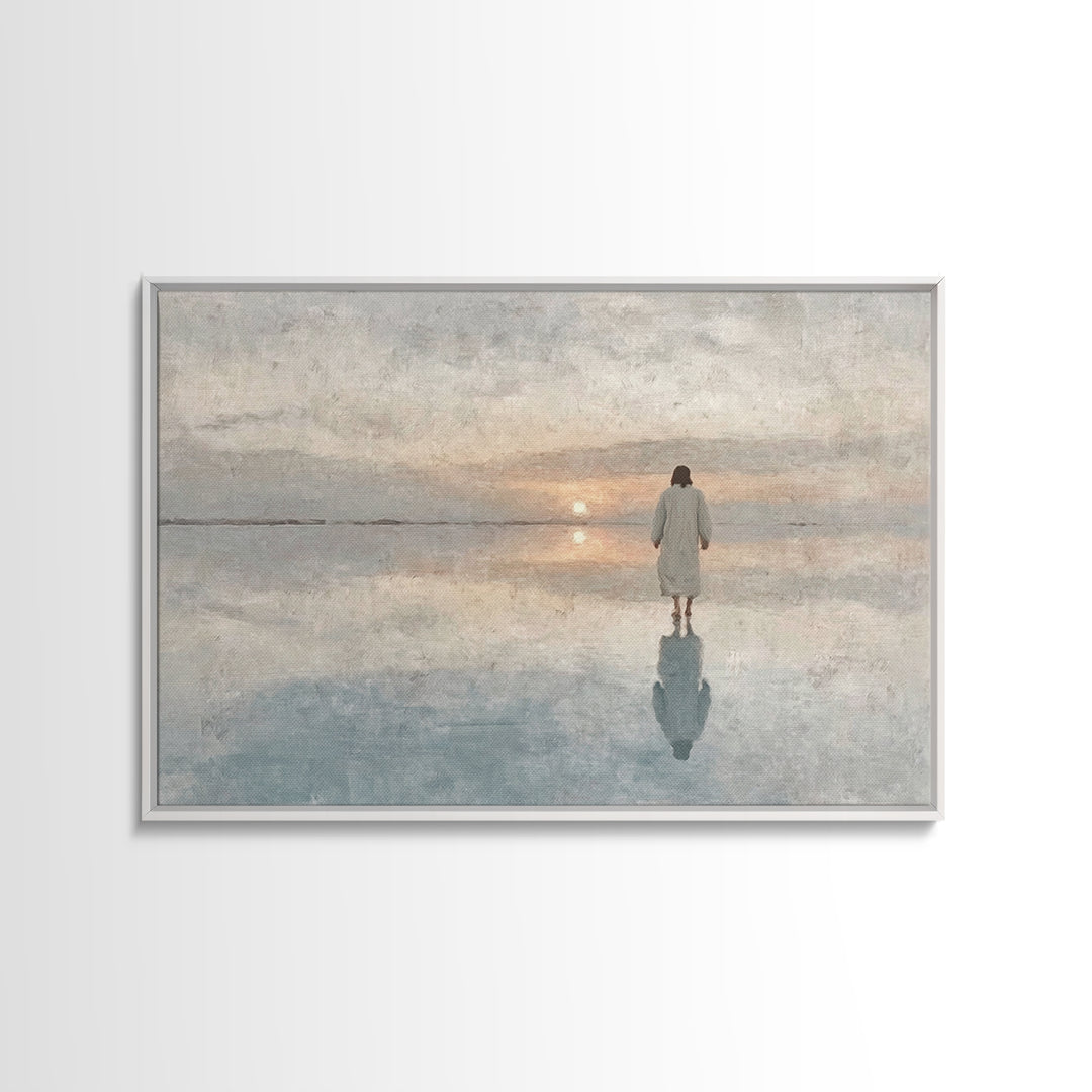 Walk Of Faith | Framed Canvas Print | Jesus Painting | Christian Wall Art | Christian Art Canvas | Modern Christian Art