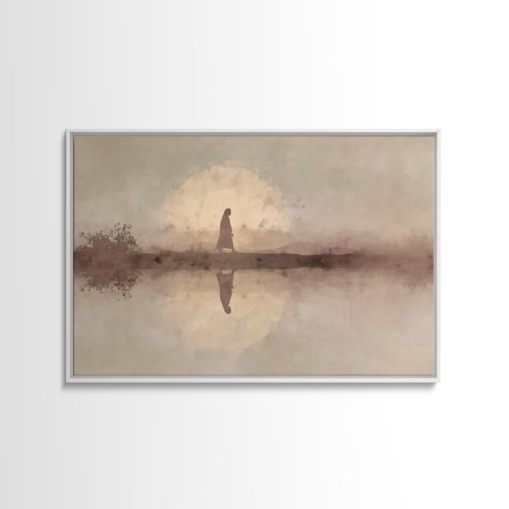 Solitude Of Faith – Framed Canvas Print – Christian Wall Art – Christian Art Canvas – Jesus Painting – Christian Gift Ideas – Christmas Art