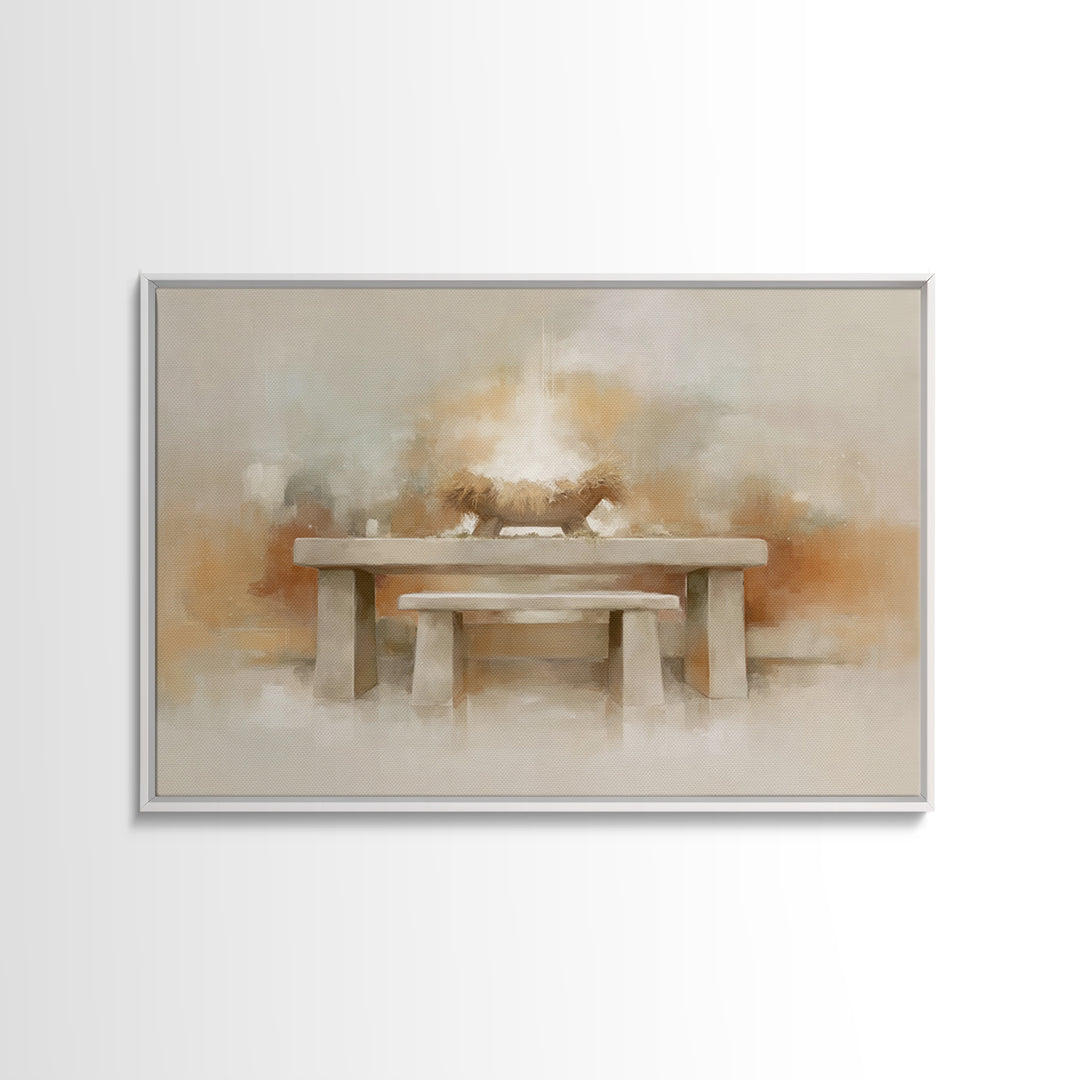 Radiant Nativity – Framed Canvas Print – Christian Art – Christian Wall Art – Christmas Art Prints – Christian Christmas Art – Christian Ca