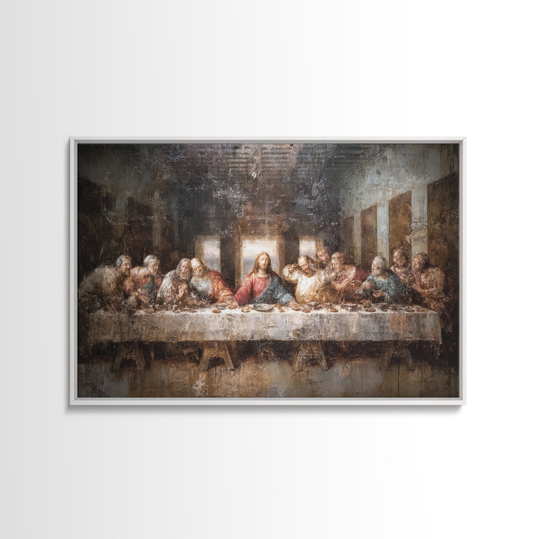 Sacred Supper Legacy – Framed Canvas Print – Christian Wall Art – Christian Art Canvas – Vintage Christian Art – Christian Painting – Chris